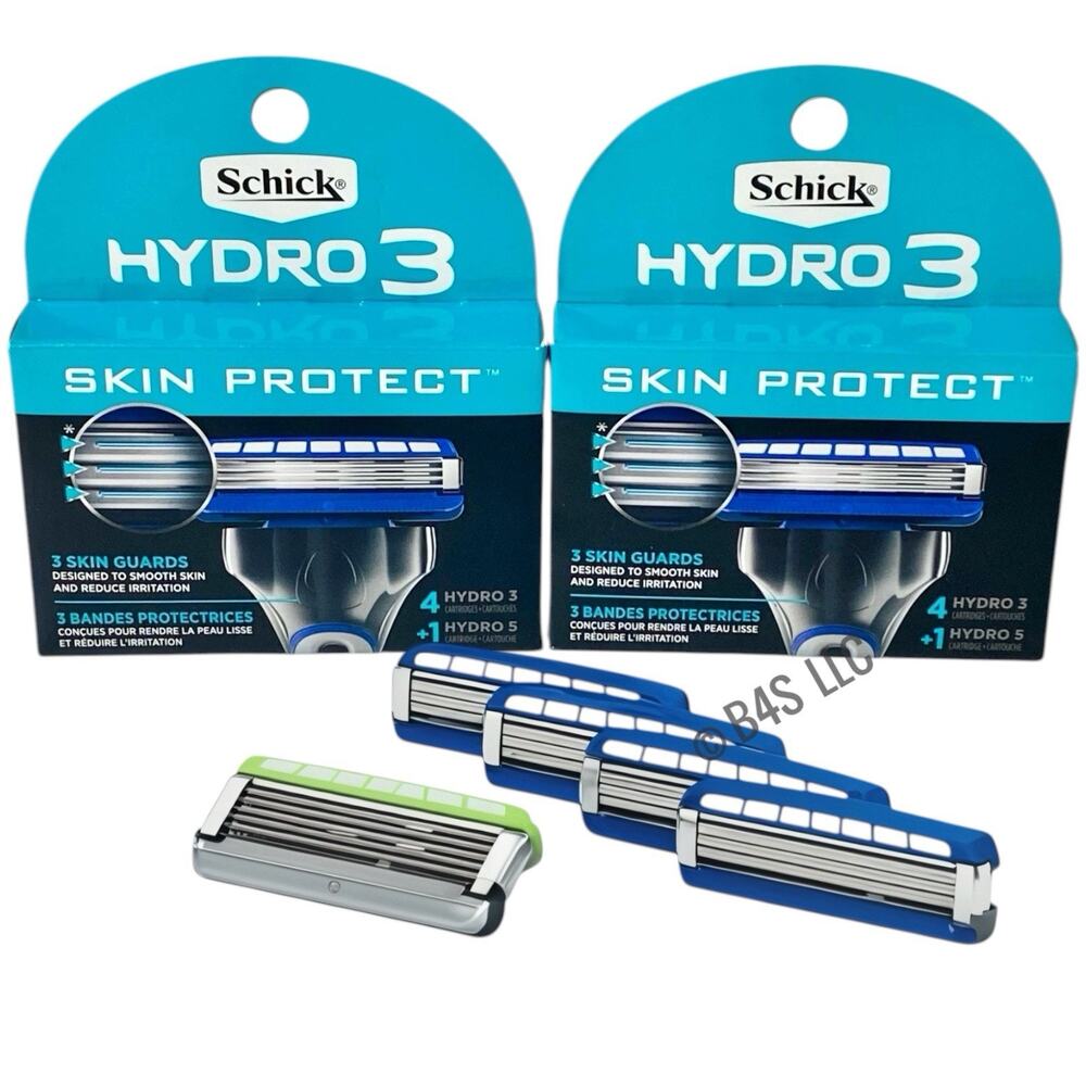 Schick Hydro 3 Refill Cartridges 5Ct (4+1 Hydro5) Pack of 2